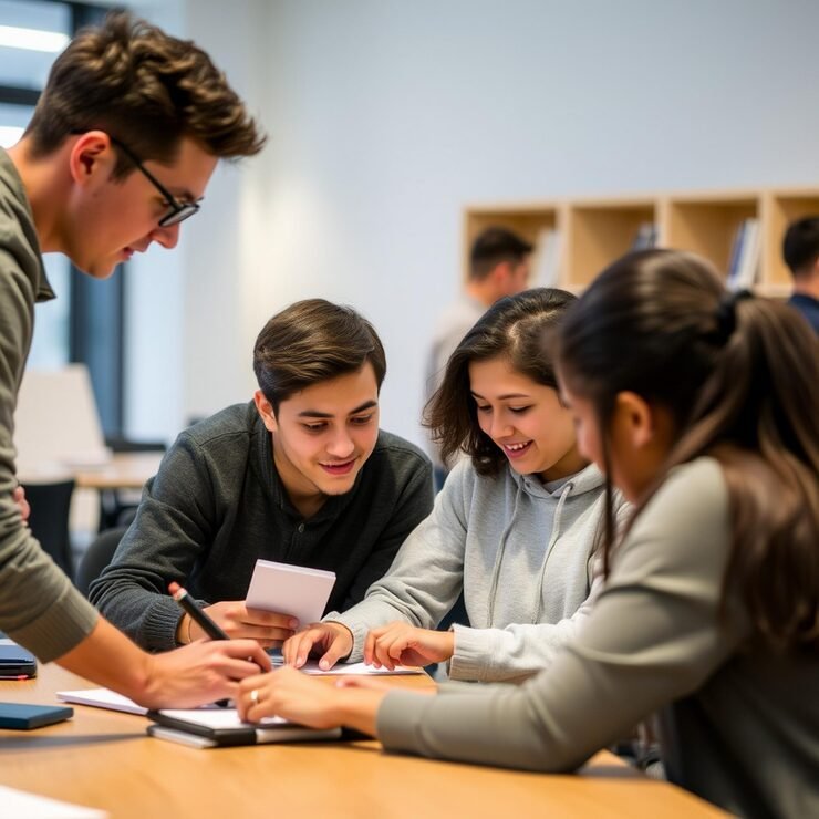 Students receiving academic mentorship